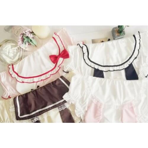 2021 New 2nd Shipping Free 100% Real Photo M L Lovely Cute Lolita Kawaii Ears Applique Ruffles Panties Underwear Brief Lingeries