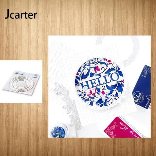 2021 New Metal Cutting Dies Circle Lace Frame Craft for Scrapbooking Handmade Knife Mould Blade Punch Stencils Dies Cut Model 2