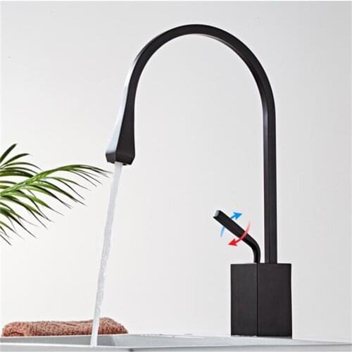 Basin Faucets Brass White New Arrival Bathroom Square 360 Rotation Spout Modern Mixer Tap For Kitchen Or Basin Sink Mixer Taps