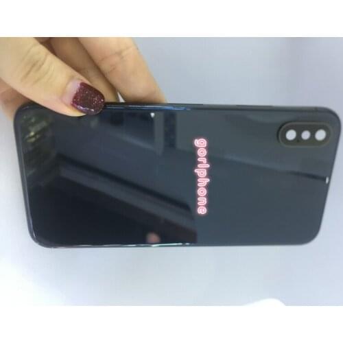 For phoneX original quality shiny black Housing with Metal Frame Battery Replacement full set with glass back free shipping
