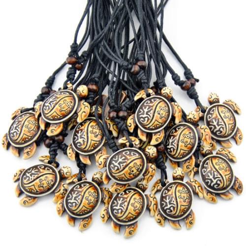 Wholesale 12pcs Tribal frog sun turtles pendant Mens Surfing Necklace mn603