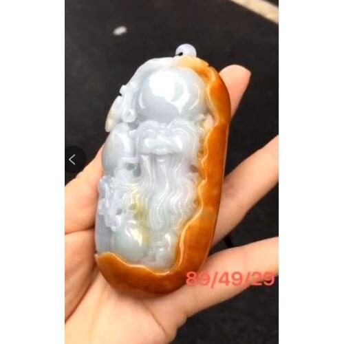 Natural 7A Myanmar jade Hand-Carved jade longevity Buddha green jade pendant jade necklace men women pendants jade jewelry