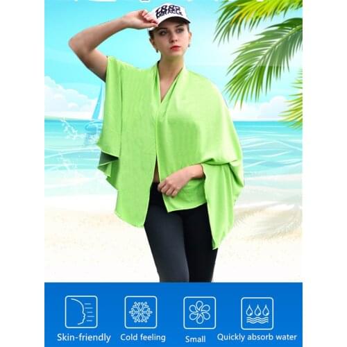 Luxury Large No Sand Quicky-Dry Cold Sensation Beach Towel Cape 80x150 Soft Water Absorbing Breathable Summer Surf Robe Blanket