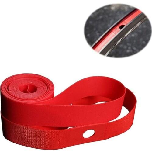 Bike Tire Liners PVC Red Bicycle Rim Strip Rim Tape Fits 26inch 27.5inch 29inch 700C Riding Wheels Inner Tube Tire Strip Rim Tap