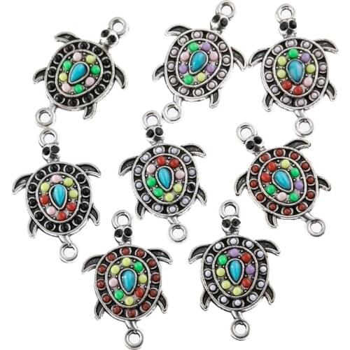 10pcs Charms Turtle Tortoise Sea 26*18mm Tibetan Silver Color Pendants Antique Jewelry Making DIY Handmade Craft Pendant