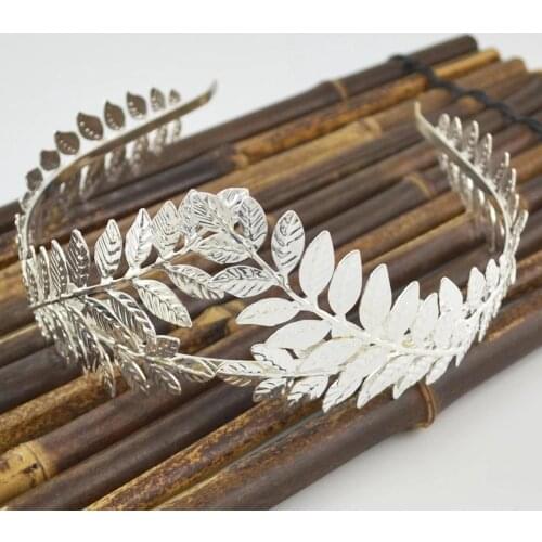 Greek Goddess Leaf Branch Hairband Crown Headpiece Bridal Wedding Headband Gold Color Combs Wedding Hair Accessories Jewelry
