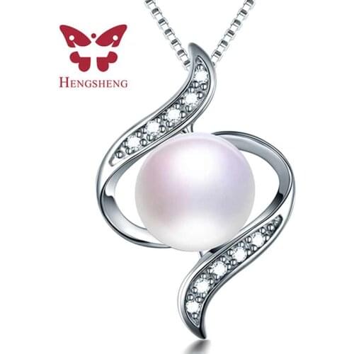 100% Natural Freshwater Pearl Pendants Necklace Women 2019 10-11mm Big AAAA Pearls, 925 Sterling Silver Pendant For Gift New