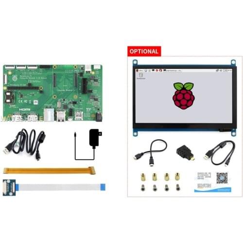 Raspberry Pi Compute Module 4 IO Board Kit, Official CM4 IO Board + Optional 7" IPS Capacitive Touch Monitor