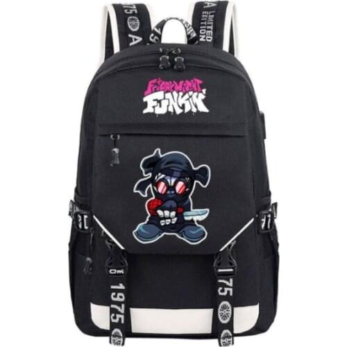 Game Friday Night Funkin Backpack Cosplay Man Women Canvas Schoolbag Travel Bags