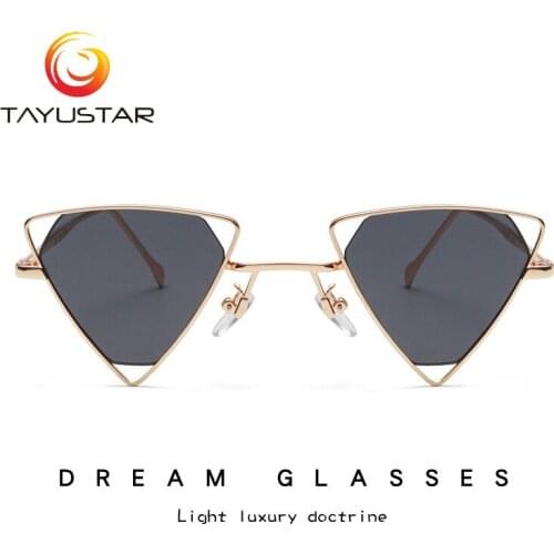 MEESHOW 2020 New Punk Sunglasses Women Triangle Oculos New Vintage Glasses Openwork Metal Frame Fashion Sun Glasses Men Okulary