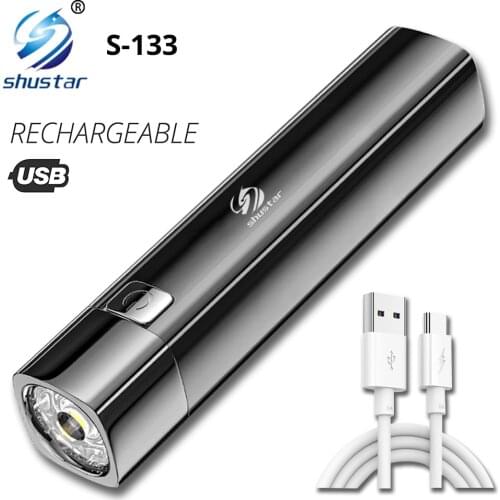 Super Bright Mini LED Flashlight Rechargeable Torch ABS Lightweight Material Suitable for Adventure, Camping, Riding, Hiking