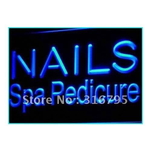 I357 Nails Spa Pedicure Beauty Salon LED Neon Light Light Signs On/Off Switch 20+ Colors 5 Sizes