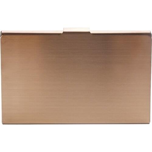 THINKTHENDO New Gold Business Name Credit ID Card Holder Metal Stainless Steel Pocket Box Case 9.3x0.8x6cm