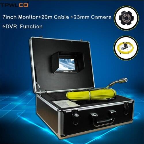 Sewer Drain Pipeline Industrial Endoscope Camera System With DVR Function 7" LCD TFT IP68 Waterproof 23mm Camera Head 20m Cable
