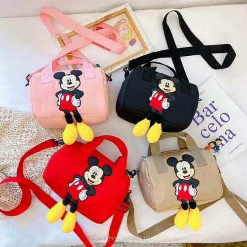 Womens shoulder bag cartoon lady messenger bag Disney Mickey mouse casual large capacity female small bag mobile phone purse
