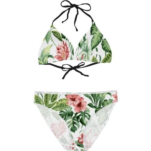 Women 2021 Sexy Bikinis Brewster Home Fashions Josefa Green Tropical The Home Women Swimsuit Mid Waist Dress Sets Summer Women B