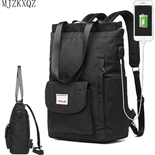 MJZKXQZ Womens Backpack 2021 Travel Large Backpack Handbag Schoolbag For Girls Womens Black Bag Female Shoulder Back Mochila