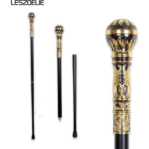 Gold With Black Detachable Walking Stick Man Fashion Walking Cane Lady Party Sticks Elegant Vintage Walking Cane