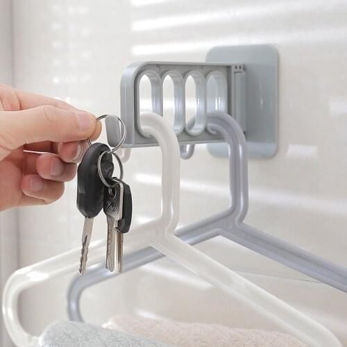 1PC Multifunctional Rotatable Wall-mounted Self-adhesive Hanger Hooks With 4 Holes Practical Home Storage Organizers Accessories