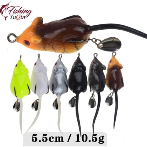1Pcs 3D Eyes Soft Mouse Bait Fishing Lure 5.5cm 10.5g Floating Crankbait Artificial Bait Fishing Tackle Everything for Fishing