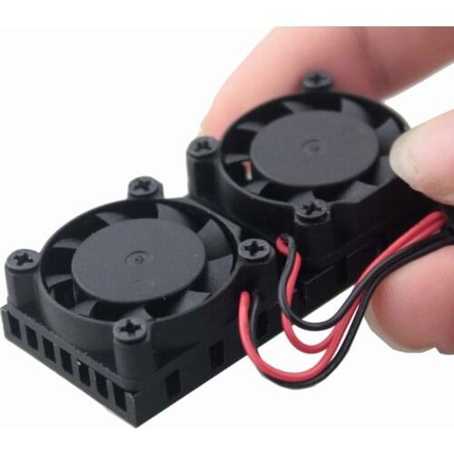 10 Pcs Gdstime Ultimate Double Cooling Fan Heat Sink Fans Cooler For Raspberry Pi 3 Raspberry Pi 2 Model BB+ NESPi Retroflag