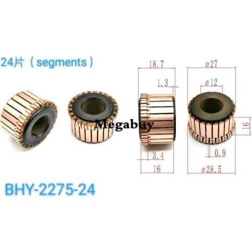12x27x18.7mm 24p Copper Bars Alternator Electric Motor Commutator Copper Commutator Armature Commutator