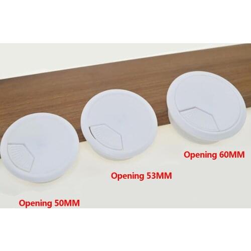 2Pcs ABS Plastic Round Cable Box Computer Desk Line Hole Cover Desk Thread Hole 50/53/60/80MM Table line hole cover Decorative