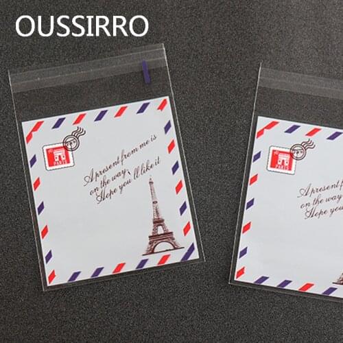 25Pcs Kawaii Plastic Biscuits Bag Cookies Packaging Bags Wedding Party Candy Gift Bag Favors For Cake Self-adhesive Opp Package