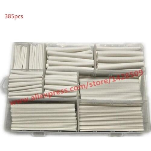 385pcs/set high quality white heat shrinkable tube 2:1 heat shrink tubing heat Tube Sleeve Wrap Cable Wire free ship
