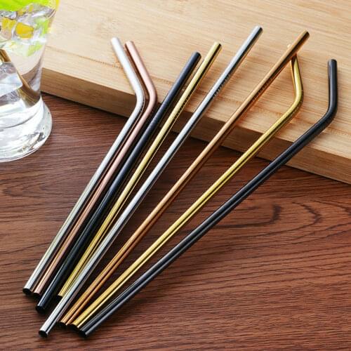 4/8 Pcs 7 Colours Stainless Steel Metal Straw Drinking in Reusable Bar Straws