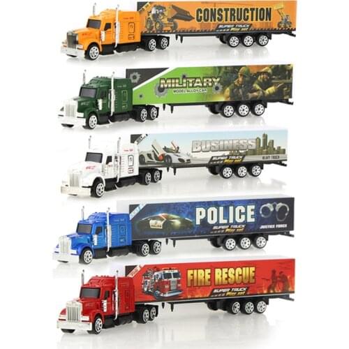 5 Colors Simulation Container Alloy Truck Diecast Model Car Gifts Disassemble Sliding Vehicle Educational Toys for Children Boys