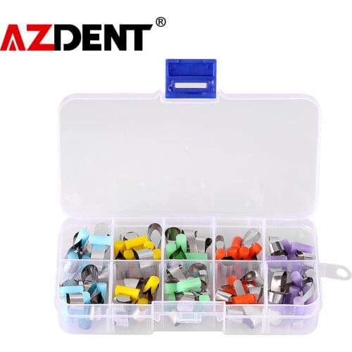 50pcs/box Dental Forming Sheet Orthodontic Sectional Contoured Metal Matrice Polyester Matrice Dentist Matrix Material