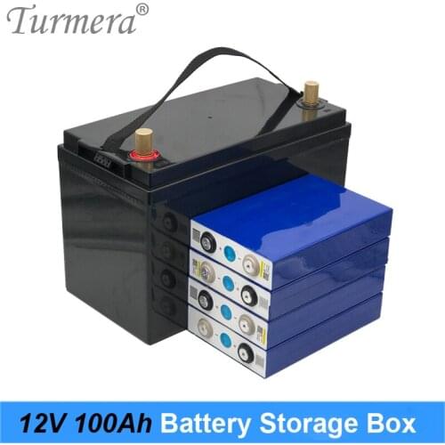 Turmera 12V 100A Battery Stotage Box with LCD Display for 3.2V 90Ah 100Ah 105Ah Lifepo4 Battery UPS and Solar Energy System Use