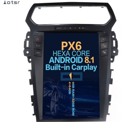 Aotsr Tesla 12.1" Vertical screen Android 8.1 Car DVD Multimedia player carplay GPS Navigation For FORD Explorer 2011-2019