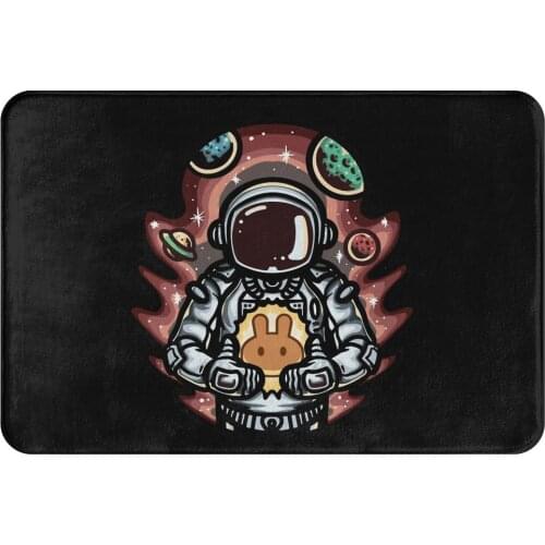 PancakeSwap Cake Crypto Miners Non-slip Doormat To The Moon Space Living Room Kitchen Mat Prayer Carpet Flannel Pattern Decor