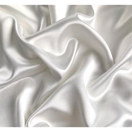 C1005 Acetate Satin/Glossy White Stain Fabric/Glossy Silky Skin-friendly/Formal Dress Pajamas Career Suits Fabrics/Senior fabric