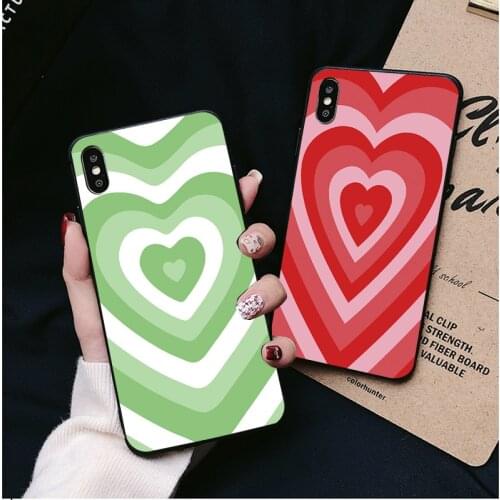 Krajews Hearts Circles Phone Case For iPhone 11 12 Pro Max 12Mini X XS XR Max SE 2020 7 8 6 6S Plus 5 5S SE Soft Silicone Fundas