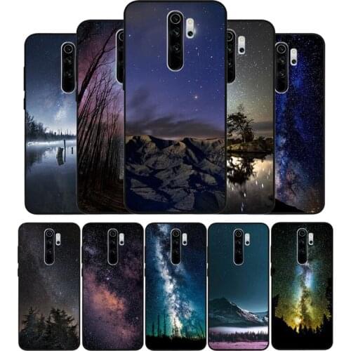 Night Star Nebula Forest black Phone Case For Xiaomi Redmi note 9 8 7 6 5 4 Pro S for redmi 4A 4X 5 Plus 5A 7A Cover