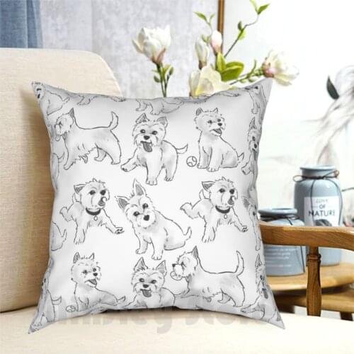 West Highland Terrier Pillow Case Printed Home Soft DIY Pillow cover Westie Dog Terrier Pet Dogs White West Highland White