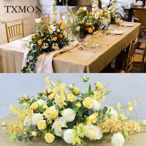 INS Nordic Style Table Flower Decor Simulation Floral Silk Flower Wedding Layout Fake Flower Hotel Home Conference Table Flower