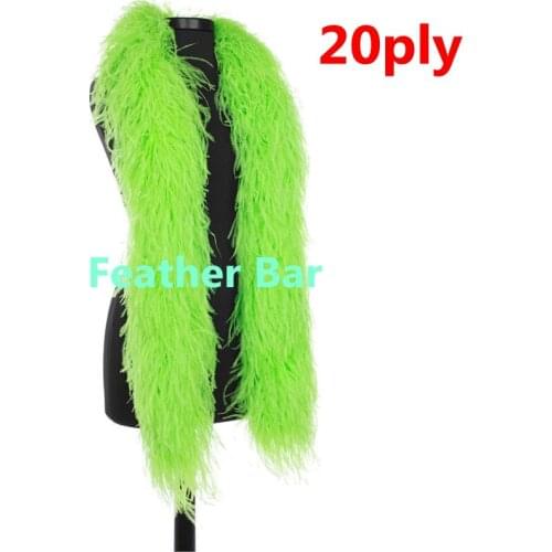 EMS Free Shipping 10 meters Apple green Color Ostrich feather boas 2ply 3ply 5ply 8ply 20ply 26ply thickness wedding decorations