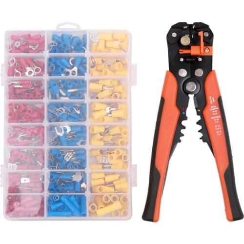 Electrical Wire Terminal Kit with 5-in-1 Automatic Wire Stripper Crimper and 400pcs Connectors Terminal Pliers