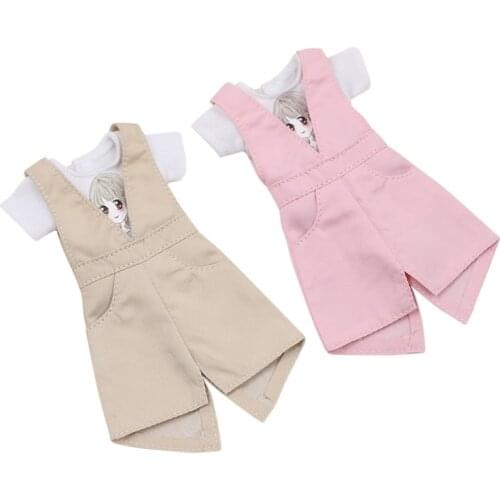 ICY DBS Blyth doll joint body apron dress white clothes pink yellow toy dress anime suit girls gift