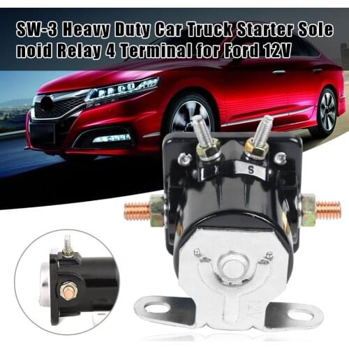 SW-3 SW-3 Relay 4 Terminals Heavy Duty Practical Often Open Type Motor Magnetic Switch Car Truck Starter Solenoid 12V for Ford