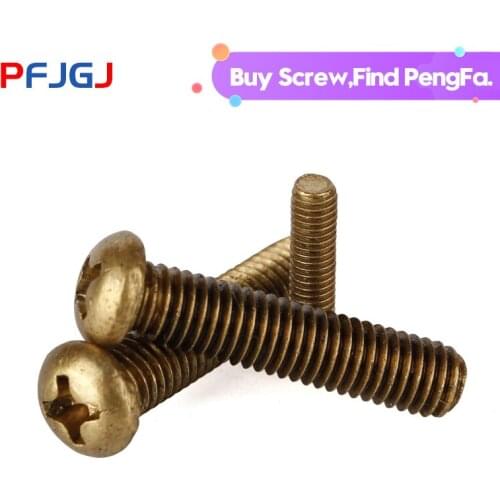 Peng Fa Copper screw/copper cross head screw/disc head machine screw/copper round machine screw M2M2.5M3-M10