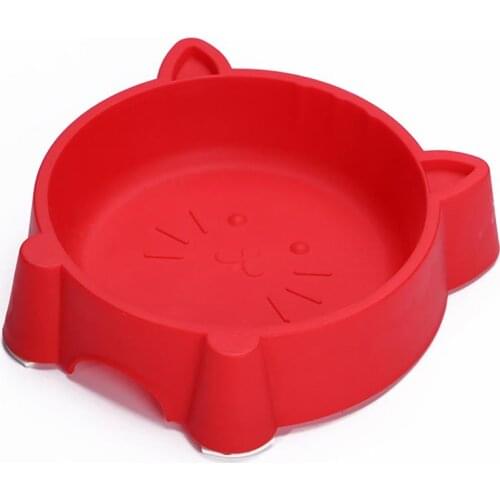 Dorakitten 1pc Pet Bowl Plastic Cat Face Shape Anti-Skid Bowl Creative Portable Multipurpose Cat Dog Bowl Pet Feeding Supplies
