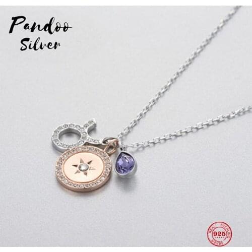 Fashion Charm 925 Sterling Silver Original 1:1 Copy, Twelve Constellation Smart Taurus Necklace Female Luxury Jewelry Gifts