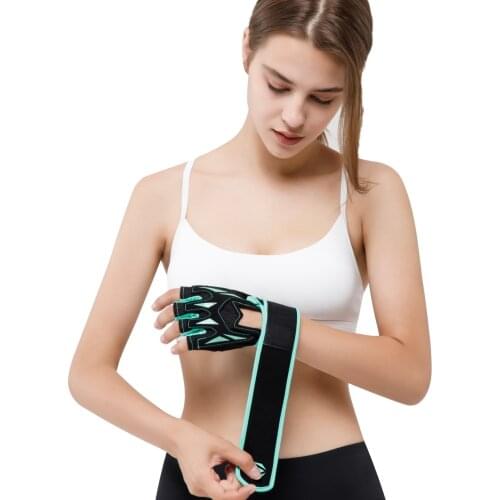 Anti Slip Breathable Sports Workout Fitness Weight Lifting Gym Gloves With Wrist Support Half Finger Hand Protector