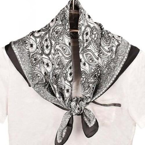 New Spring Summer Beach Fashion Wild Season European American Paisley Satin 70 Square Scarf Imitation Silk Scarf Shawl h28