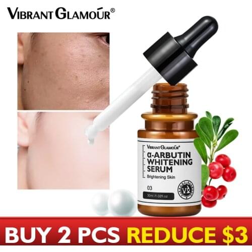 VIBRANT GLAMOUR Arbutin Whitening Serum Brighting Moisturizing Essence Reduce Dullness Spot and Acne Marks Facial Skin Care 30ml